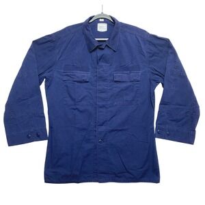 US Military Utility Field Shirt Jacket 44 Long Navy Blue Ripstop Army